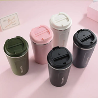 Mug de bureau portable en acier inoxydable 380 ml 510 ml, double paroi sous vide, avec couvercle à bec verseur, pour l'école, vente en gros OEM
