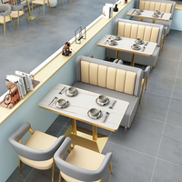 HUALIN Ensemble table à manger moderne style hôtel café musique restaurant bar sur le thème restaurant ensemble chaise table à manger table à manger en pierre frittée
