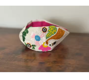 Beautiful Purple Colored Beaded Hairbands for Women Handmade Yellow Sun Shine <b>Headbands</b> for Events Direct From Indian Market - Product Image 5