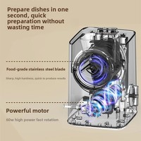 Coupe-légumes électrique automatique, commande par bouton, lames en acier inoxydable, boîtier en plastique, 60W, multifonctionnel pour la maison