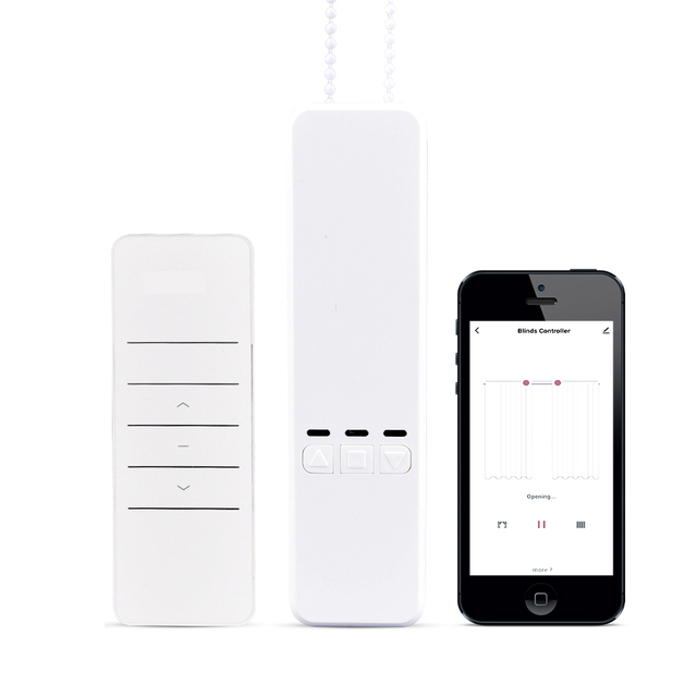 Motorized Chain Roller Blinds Shade Shutter Drive Motor Smart Home, Wireless Remote Control, Powered by Solar Panel and Charger