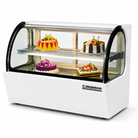 Vitrine à gâteaux ovale miniature QR550A, refroidissement par air, contrôle numérique, dégivrage automatique
