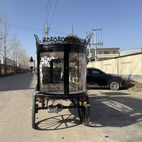 Cercueil électrique à 4 roues, design colonne de luxe, alimenté par batterie, automobile funéraire en acier