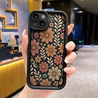 Coque de téléphone graphique fleurs et plantes pour IPhone16 15 14 13 12 11 X XR XS SE2 SE 8 7 Plus Pro Max Mini couverture arrière en Silicone