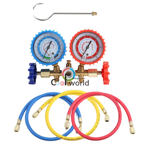 Brass <span class=keywords><strong>Manifold</strong></span> <span class=keywords><strong>Gauge</strong></span> <span class=keywords><strong>Set</strong></span> para R12 R22 R134a R502 HVAC A/C Refrigeração Charging Service - Product Image 4