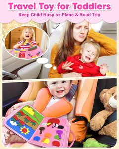Tablero de Actividades Montessori, Juguetes para Niñas Pequeñas, Regalo de Cumpleaños, Libro de Actividades |   Juguete de Viaje de Avión y Auto, Juguetes Educativos de Aprendizaje - Product Image 5