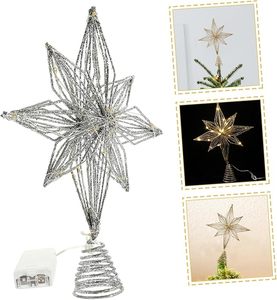 Estrella decorativa para <span class=keywords><strong>la</strong></span> punta del árbol de <span class=keywords><strong>Navidad</strong></span>, iluminación navideña, estrella tridimensional hueca para <span class=keywords><strong>la</strong></span> punta del árbol. - Product Image 4