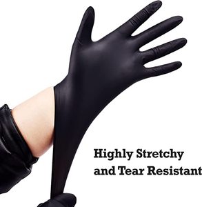 3.5 5 8mil Black <strong>Disposable</strong> <strong>12</strong> <strong>Inch</strong> Long Cuff Medic Exam Diped Work Food Textured Diamond Grip Non-Slip Full <strong>Nitrile</strong> <strong>Gloves</strong> - Product Image 3