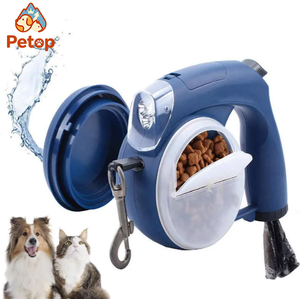 ที่เก็บอาหารสัตว์เลี้ยงและที่จ่ายถุงเก็บอุจจาระพร้อมไฟ LED แบบแฮนด์ฟรี ปรับได้ ชุดอุปกรณ์สำหรับสัตว์เลี้ยง สำหรับพาสุนัขเดินเล่นและเดินทาง - Product Image 1