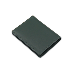 กระเป๋าสตางค์หนังแท้สำหรับผู้ชาย แบบพับบาง ป้องกัน RFID สีน้ำเงินเข้ม ที่ใส่บัตรแบบมินิมอล ขนาดสั้น 8.5x10.5 ซม. - Product Image 4