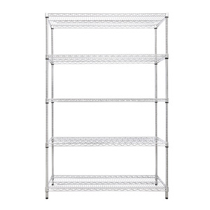 Capacité de chargement supérieure Étagère en acier 5 niveaux NSF <span class=keywords><strong>Metro</strong></span> Office Rayonnage de stockage industriel en fil métallique finition chromée - Product Image 3