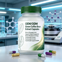 Capsules d'extrait de grains de café vert à marque privée avec acide chlorogénique pour la gestion du poids, le stimulation du métabolisme, complément alimentaire