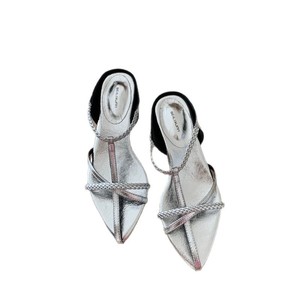 Sandalias de cuña para mujer con punta en pico, de charol, sin cordones, estilo de moda de verano con tira trasera - Product Image 5