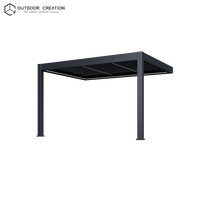 Système de pergola bioclimatique motorisée électrique réglable, imperméable, avec lames orientables, thermolaquée, pour extérieur, jardin, cour, terrasse, toit et événements