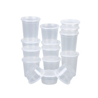 Emballage de gobelets à soupe jetables, bol rond avec couvercle, seau à bouillie, boîte à lunch à emporter de qualité alimentaire, en plastique épaissi, anti-fuite