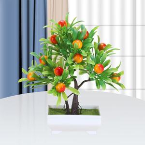 Árbol naranja artificial Fruta de plástico Planta en maceta Simulación Citrus Tree Bonsai <span class=keywords><strong>con</strong></span> jarrón - Product Image 5