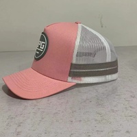 Gorras y Sombreros de Algodón Oxford de Alta Calidad con MOQ Bajo, Unisex, Bordado Personalizado, Gorra Trucker de 5 Paneles con Patrones de Puntos/Argyle y Malla