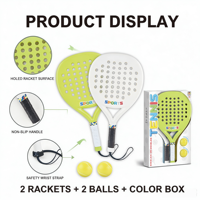 Ensemble de raquettes de tennis de table Concord en plastique blanc et vert, 2 balles, boîte colorée, sport de plein air, enfants, jeu en plein air