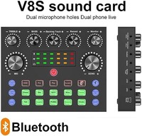 Kit Complet d'Équipement de Studio Podcast avec Carte Son Live V8S et Microphone BM-800 pour Diffusion en Direct/Enregistrement/Studio/Streaming en Direct