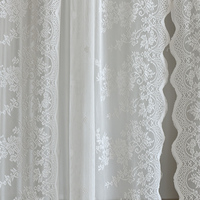 Tulle dentelle porte rideau élégance classique blanc chaîne tricot petit prêt à l'emploi tige poche fenêtre rideau