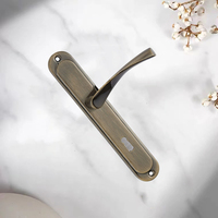 Poignée de porte intérieure en aluminium bronze sur plaque de fer pour porte en bois
