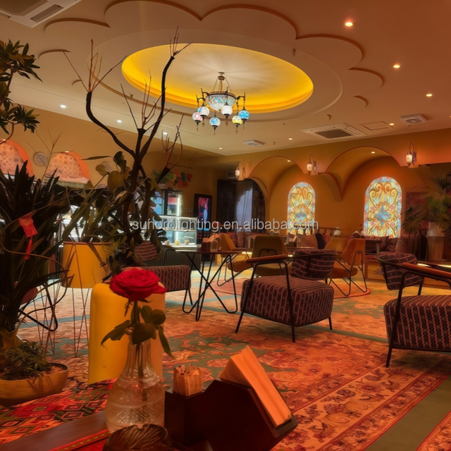 Midcentury Muslin Lamps 6/9/12/15/18 -Heads Restaurant Chandelier Turkish 110V/220V Mosaic Hanging Pendant Light for Hotel Lobby