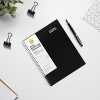 Agenda Diaria 2026 en Inglés, Formato A4, Diseño Simple, Gestión del Tiempo, Regalo, Cubierta de Polipropileno, Diario con Espiral