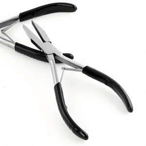 2024 outils d'extension de cheveux professionnels perles en acier inoxydable pince à sertir pince d'extension de cheveux avec poignée souple en caoutchouc noir - Product Image 1