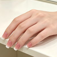 Vente en gros de faux ongles personnalisés à marque privée, 24 pièces assorties, style marbre français, ombré cerise, brillants