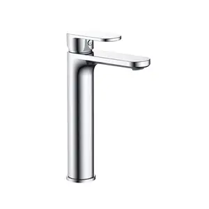 ACS CE Brass Chrome Deck mounted Round high quality faucet luxury water tap Lavatory heigh body Bathroom Basin Faucet