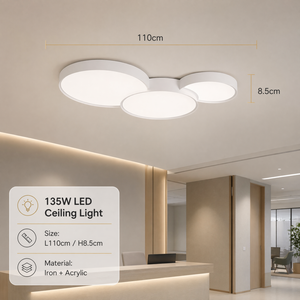 135W Modern Dimmable Acrylic Iron Led <b>Ceiling</b> <b>Light</b> With <b>Remote</b> <b>Control</b> For Living Room Bedroom Flush Mount Tri Color - Product Image 3