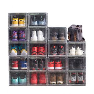 Caja de Zapatos Acrílica con Puerta Transparente Magnética, Fácil de Montar, Organizador de Almacenamiento de Zapatos de Plástico - Product Image 5