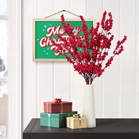 Grosir buah merah buatan Aksesori bunga Natal buah keberuntungan simulasi Holly meriah & perlengkapan pesta