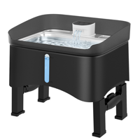 Fontaine à eau pour animaux de compagnie intelligente de 11 L, hauteur réglable, distributeur d'eau automatique avec capteur, pompe à eau silencieuse et protection anti-éclaboussures haute