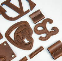 Patch en cuir découpé au laser de forme personnalisée, étiquette en cuir avec logo irrégulier pour jeans et chapeaux
