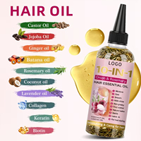 Minyak Rambut Esensial Rosemary 10-in-1 Label Pribadi OEM, Minyak Sawit, Minyak Jojoba, Menutrisi, Menghaluskan, Anti-Kusut, Perawatan Rambut Tanpa Bilas