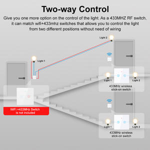 Interrupteur sans fil intelligent à commande tactile 433 RF 220V AC IP33 pour panneau de commande à distance avec prise en charge de l'application mobile Android - Product Image 5