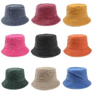 หมวกชาวประมงหมวกปีกกว้างผ้าฝ้ายสีทึบระบายอากาศได้ดีหมวกบัคเก็ต