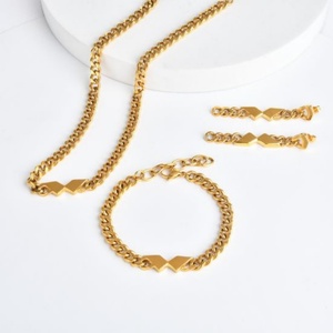 Conjunto de Joyería de Cadena de Acero Inoxidable Personalizado, Collares de Cadena Cubana Gruesa Estilo Miami - Product Image 6