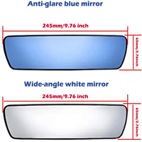 Rétroviseur anti-éblouissement grand champ HD version miroir bleu universel voiture camion grand angle miroir plat accessoires intérieurs