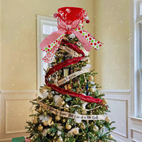 Faltbarer Weihnachtsbaumspitzen-Dekor: Süßigkeiten-Lollipop-Hexenbeine aus Plüsch – Weihnachtsbaumspitzen-Ornament für Feiertagspartys und Heimdekoration