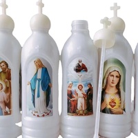 Ventes d'usine Cadeau de Noël Bouteilles d'eau bénite catholique en plastique de type bouchon à rabat de 550 ml