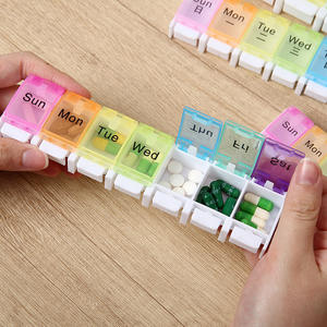 Uplus Boîte de rangement portable à 7 compartiments avec bouton pop-up, rangée unique, organisateur de pilules <span class=keywords><strong>hebdomadaire</strong></span> à pression pour piano, étui de voyage anti-poussière en PP - Product Image 2