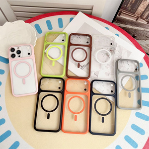 Coque de téléphone magnétique transparente originale pour iPhone 17 16 15 14 Pro Max, avec conversion de caméra et dos néon transparent - Product Image 1