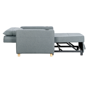 Sofá <span class=keywords><strong>Cama</strong></span> Plegable con Estructura Metálica y Tapicería de Tela <span class=keywords><strong>para</strong></span> Dormitorio, Moderno, Individual, Multifuncional, Ajustable y Extensible <span class=keywords><strong>para</strong></span> Sala de Estar - Product Image 3