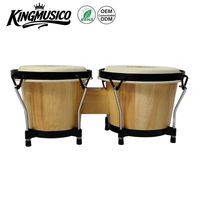 Bongo Drum Percussion Musical Instrument Wood Bongo Drum With Sheepskin for Performance Stage