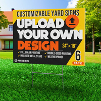 Impression UV personnalisée en plastique ondulé coloré Coroplast Happy Birthday Letter Yard Signs 18x24 Wth H-stakes