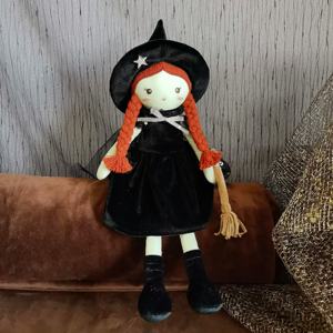 Usine Fait À La Main Jolie 36cm Enchanté Jardin Sorcière Doux Poupée Jouet En Peluche Doux Fille Poupée avec Balai-Tenue Noire - Product Image 5