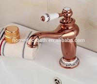 Robinet de lavabo traditionnel européen antique en laiton à poignée unique, montage sur pont, bec rotatif, technologie Sense - Marque BOYI