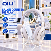 Support de Présentation pour Écouteurs et Casques Audio en Acrylique Transparent à Trois Niveaux, Modèle sur Pied, Idéal pour Magasin - Vente Flash